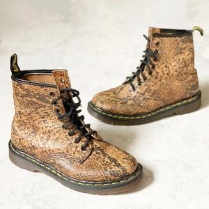 Doc Martens Snakeskin printed leather boots